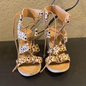 Dolce vita animal print strappy heeled sandal